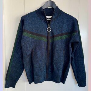 Suncoo Navy, Green and Black Sparkly Zip-Up
